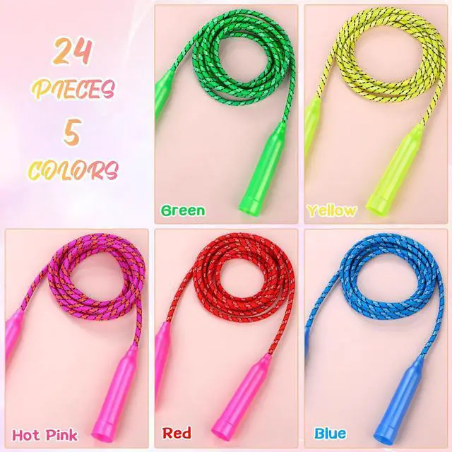 Alt view image 4 of 7 - 24 Pieces Colorful Jump Rope Bulk Exercise Equipment 7.2 Feet Nylon Jump Rope Colored Rope for Outdoor Fun Exercise Fitness Activity Party Favors