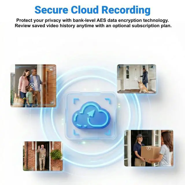 Alt view image 3 of 4 - Wireless Doorbell Camera, Smart Door Camera Wireless with Live View Video, Night Vision, Two-Way Audio, Battery Powered, 2.4GHz WiFi Only