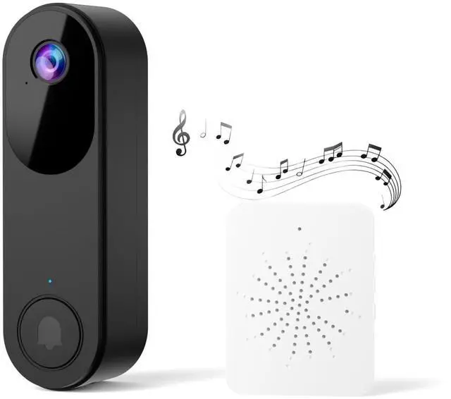 Main image of Wireless Doorbell Camera, Smart Door Camera Wireless with Live View Video, Night Vision, Two-Way Audio, Battery Powered, 2.4GHz WiFi Only