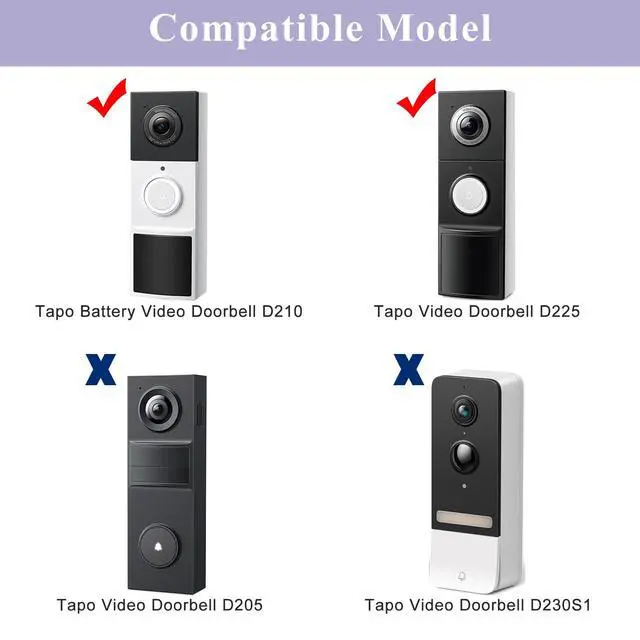 Alt view image 7 of 7 - Adhesive Video Doorbell Tape Mount Compatible with Tapo D210,Tapo D225 2K | No Drill No Damaging Wall,Strong Adhesive Mounting Strips,Sturdy and Long-lasting,Renter-friendly,with Doorbell Opening Tool