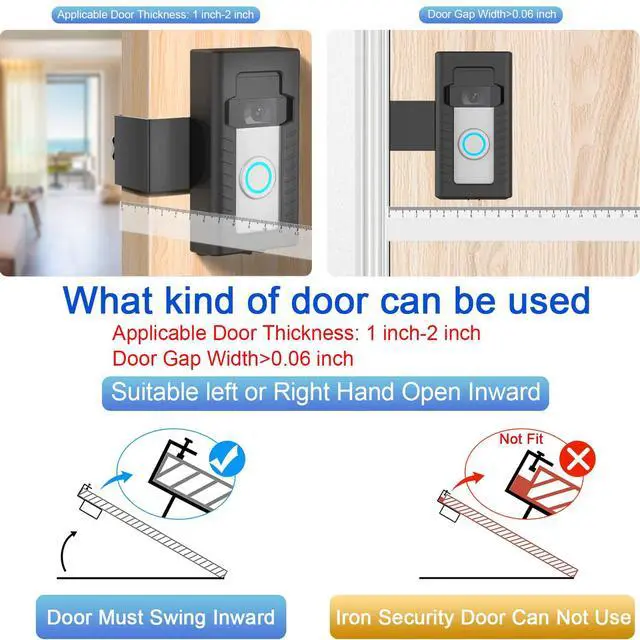 Alt view image 3 of 6 - Anti-Theft No-Drill Mount for Ring Video Doorbell 4/3 Plus/3/2/1 (2020) | No-drill anti-theft mount for Ring Video Doorbell 4/3 Plus/3/2/1 (2020); sensor access, not for Battery Doorbell 2026.