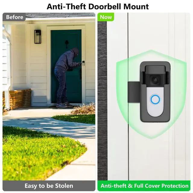 Alt view image 4 of 7 - Anti-Theft Doorbell Camera Mount Compatible with Ring Battery Doorbell 2nd Gen (2020/2024 Release), 1/2/3 Plus/3/4/Battery Doorbell Plus/Pro, No Drill Camera Door Mount Holder for Houses, Rentals