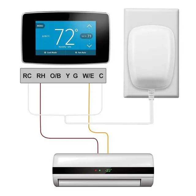 Alt view image 4 of 7 - 24 Volt Transformer, C Wire Adapter, Competible with All Versions of Ring Doorbell and Thermostat for Ecobee,Sensi and Honeywell (with 196in Cable)