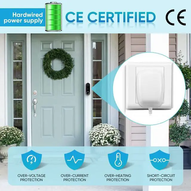 Alt view image 6 of 7 - 24 Volt Transformer, C Wire Adapter, Competible with All Versions of Ring Doorbell and Thermostat for Ecobee,Sensi and Honeywell (with 196in Cable)