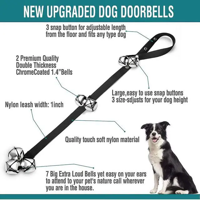 Alt view image 2 of 5 - 2 Pack Dog Doorbells Premium Quality Training Potty Great Dog Bells Adjustable Door Bell Dog Bells for Potty Training Your Puppy The Easy Way - 7 Extra Large Loud 1.4 DoorBells