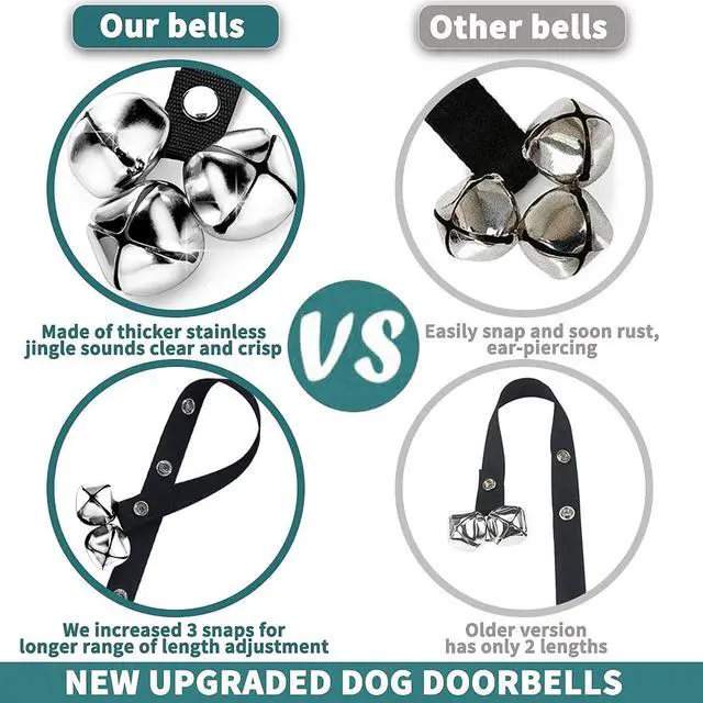 Alt view image 4 of 5 - 2 Pack Dog Doorbells Premium Quality Training Potty Great Dog Bells Adjustable Door Bell Dog Bells for Potty Training Your Puppy The Easy Way - 7 Extra Large Loud 1.4 DoorBells