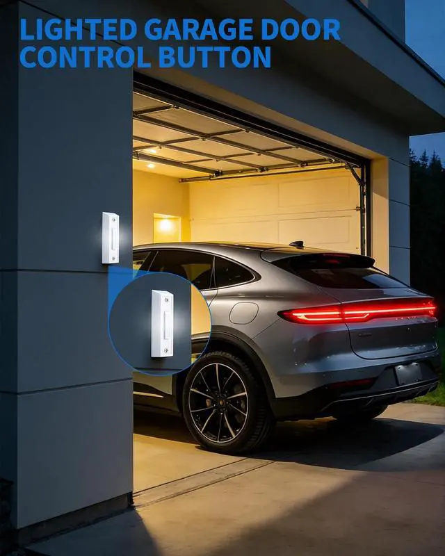Alt view image 5 of 7 - Lighted Doorbell Button, Wired Door Bell Push Button Replacement Door Bell Push Buttons LED Door Chime Wall Mounted Doorbell Switch Garage Doorbell Button (White Light)