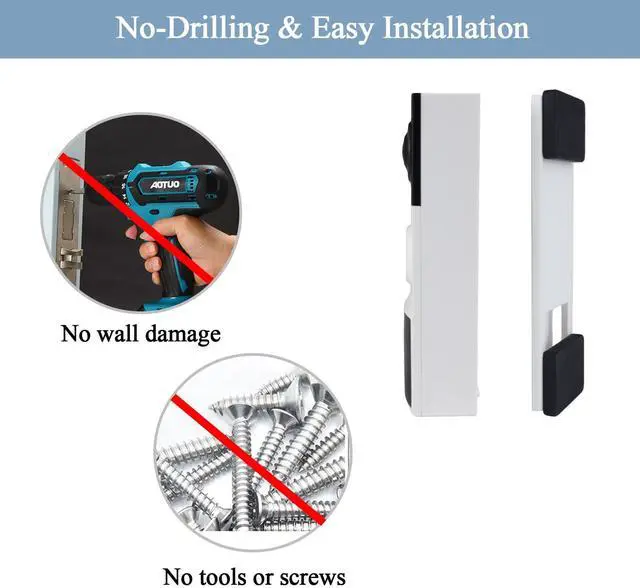 Alt view image 5 of 7 - Magnetic Doorbell Mount Compatible with Ring BatteryDoorbell/Plus/Pro, 202 2 Pack strong magnetic bracket , no drill magnet doorbell holder for apartment house office, for iron doors or metal surfaces