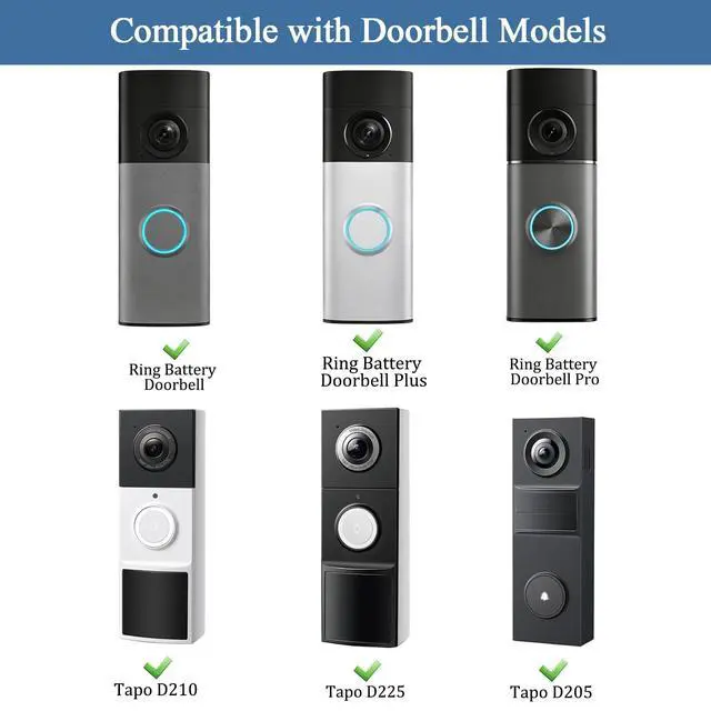 Alt view image 2 of 7 - Magnetic Doorbell Mount Compatible with Ring BatteryDoorbell/Plus/Pro, 202 2 Pack strong magnetic bracket , no drill magnet doorbell holder for apartment house office, for iron doors or metal surfaces