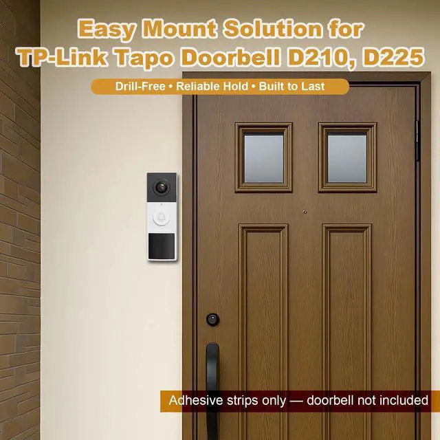 Alt view image 3 of 3 - 8-Pack Adhesive Mounting Tape Compatible with TP-Link Tapo Video Doorbell D210/D225 Replacement No-Drill Mount for Apartments