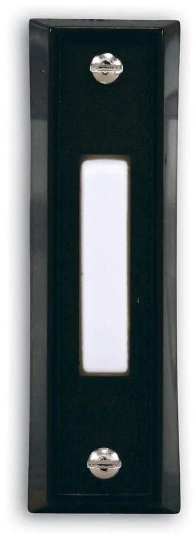 Main image of Wired Push Doorbell Button, Black, Plastic, Surface Mount, New Home, Outdoor, House Accessories, Porch