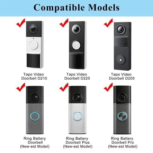 Alt view image 2 of 7 - Doorbell Magnetic Mount Compatible with Ring Battery Doorbell,Tapo D210/225 | Magnetic Doorbell Bracket for Ring Battery Doorbell Plus/Pro 2026,No Drill No Wall Damage,Fits Iron Doors & Metal Surfaces