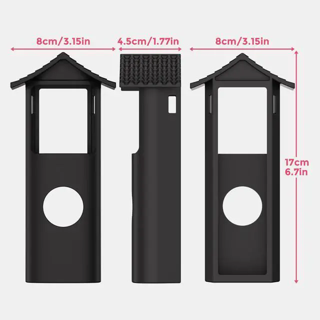 Alt view image 3 of 7 - Silicone Case for Ring Battery Doorbell/Plus/Pro (2026 Release), Black | Weatherproof Ring Doorbell Cover with Sun Glare Visor, UV & Heat Resistant Accessories