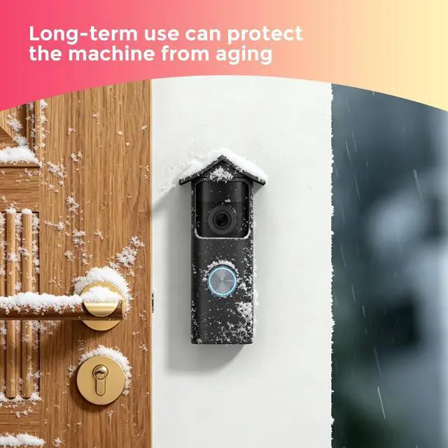 Alt view image 7 of 7 - Silicone Case for Ring Battery Doorbell/Plus/Pro (2026 Release), Black | Weatherproof Ring Doorbell Cover with Sun Glare Visor, UV & Heat Resistant Accessories