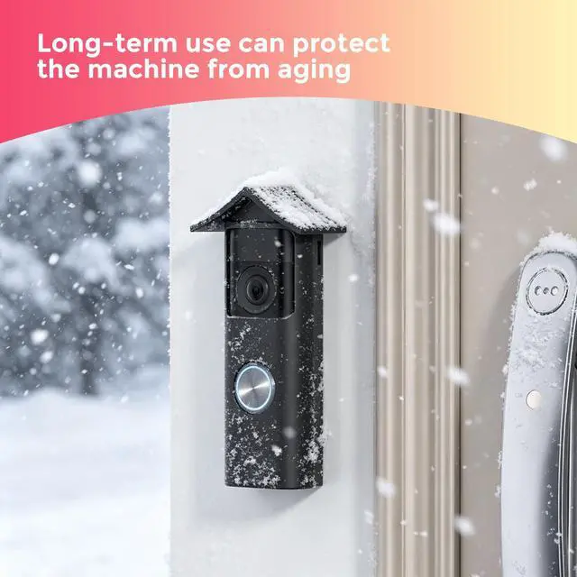 Alt view image 6 of 7 - Silicone Case for Ring Battery Doorbell/Plus/Pro (2026 Release), Black | Weatherproof Ring Doorbell Cover with Sun Glare Visor, UV & Heat Resistant Accessories