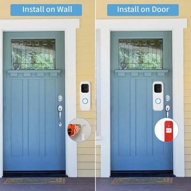 Alt view image 4 of 6 - Adhesive Door Mount Compatible with Blink Video Doorbell (2021&2023 Release), No-Drill Mounting Bracket, Not for Blink Battery Doorbell 2K+ /Blink Video Doorbell (2025 2nd Gen), Black