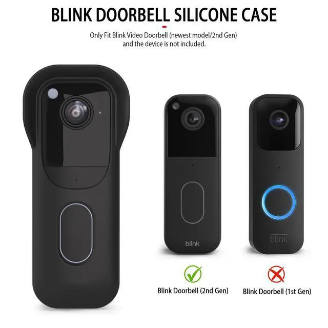 Alt view image 2 of 7 - Blink Doorbell Camera Cover - Weatherproof Silicone Protective Case with Brim for for Blink Video Doorbell 2025 New Model (2nd Gen), Full Protection, Easy Installation (Black)