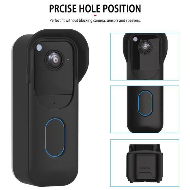 Alt view image 5 of 7 - Blink Doorbell Camera Cover - Weatherproof Silicone Protective Case with Brim for for Blink Video Doorbell 2025 New Model (2nd Gen), Full Protection, Easy Installation (Black)