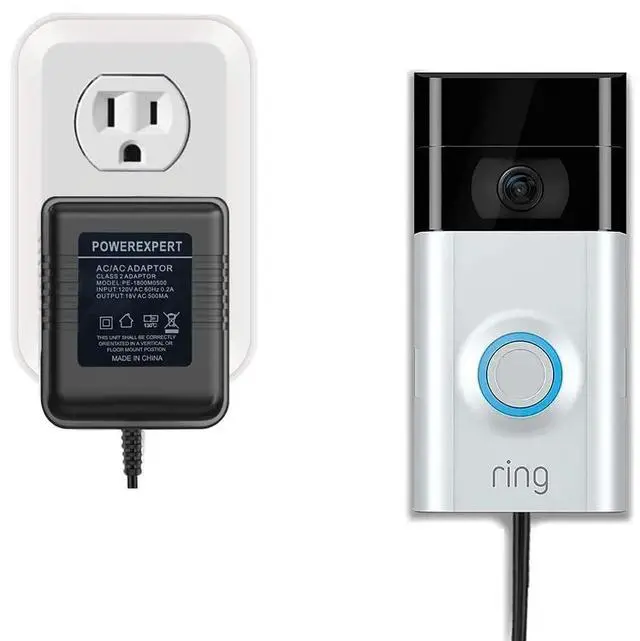 Alt view image 5 of 7 - 18V 500mA Adapter, Video Doorbell Charger Cord Compatible with Ring Video Doorbell Pro/2, Zmodo Doorbell, Nest Hello Doorbell Transformer, HLT Doorbell, Ecobee,Sensi Doorbell Transformer