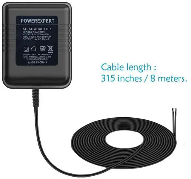 Alt view image 6 of 7 - 18V 500mA Adapter, Video Doorbell Charger Cord Compatible with Ring Video Doorbell Pro/2, Zmodo Doorbell, Nest Hello Doorbell Transformer, HLT Doorbell, Ecobee,Sensi Doorbell Transformer