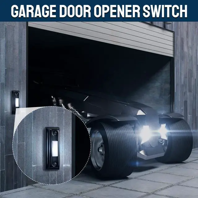 Alt view image 6 of 7 - Metal Doorbell Push Button, LED Wired Doorbell, Black,White Light | Heavy Duty LED Lighted Wall Mounted Door Bell Push Buttons for Home Universal Garage Opener Switch, Property in Copyright