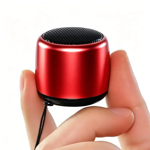 Main image of Best Mini Portable Bluetooth Speaker with HD Sound & Bass (Red) | Smallest Wireless Bluetooth Speakers for Phone/PC/Tablet I Photo Selfie Button Answer Phone Calls I Cute Tiny Speaker