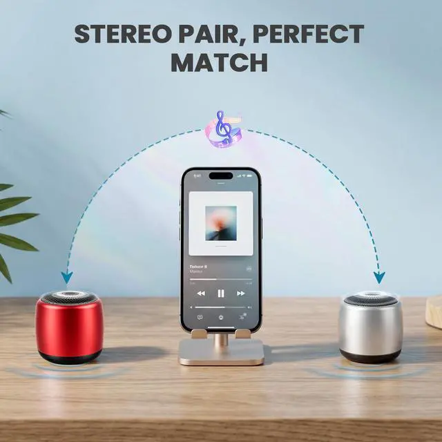 Alt view image 2 of 7 - Best Mini Portable Bluetooth Speaker with HD Sound & Bass (Red) | Smallest Wireless Bluetooth Speakers for Phone/PC/Tablet I Photo Selfie Button Answer Phone Calls I Cute Tiny Speaker