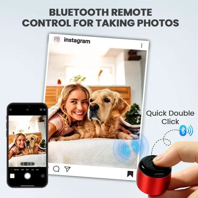 Alt view image 4 of 7 - Best Mini Portable Bluetooth Speaker with HD Sound & Bass (Red) | Smallest Wireless Bluetooth Speakers for Phone/PC/Tablet I Photo Selfie Button Answer Phone Calls I Cute Tiny Speaker