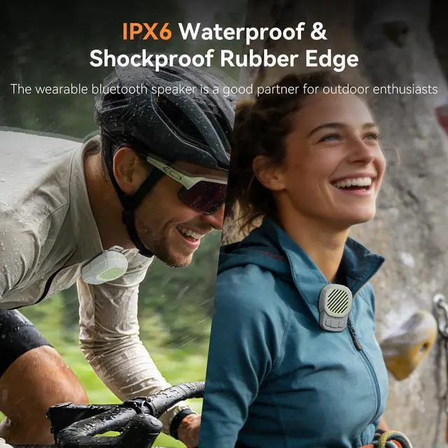Alt view image 3 of 7 - Wearable Bluetooth Speaker, Magnetic Clip on Mini Speaker, TWS Built-in Mic | Small Portable Speaker, IPX6 Waterproof, 2.2oz, 5.4 Bluetooth, Hands-Free Call, Gifts for Men Women, Outdoor Indoor Golf
