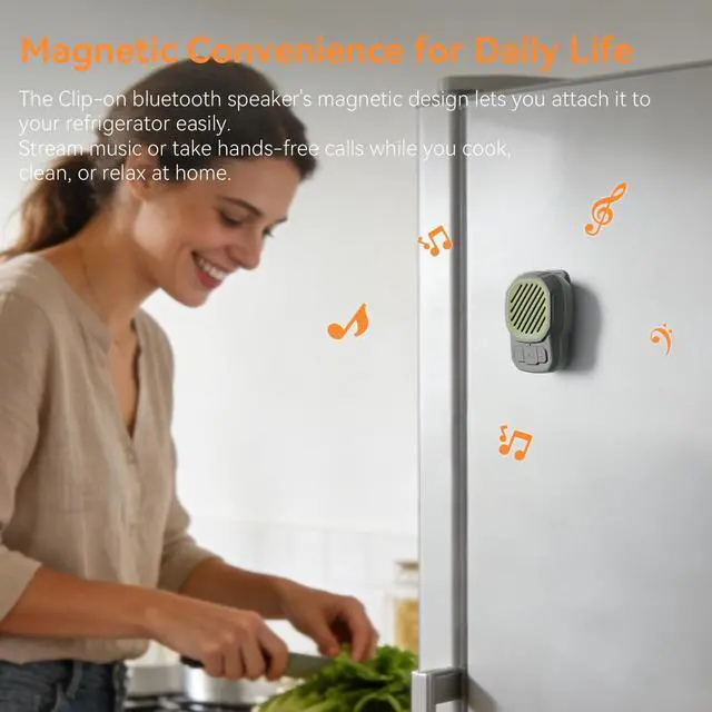 Alt view image 4 of 7 - Wearable Bluetooth Speaker, Magnetic Clip on Mini Speaker, TWS Built-in Mic | Small Portable Speaker, IPX6 Waterproof, 2.2oz, 5.4 Bluetooth, Hands-Free Call, Gifts for Men Women, Outdoor Indoor Golf
