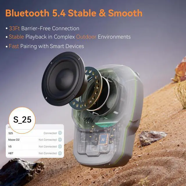 Alt view image 7 of 7 - Wearable Bluetooth Speaker, Magnetic Clip on Mini Speaker, TWS Built-in Mic | Small Portable Speaker, IPX6 Waterproof, 2.2oz, 5.4 Bluetooth, Hands-Free Call, Gifts for Men Women, Outdoor Indoor Golf