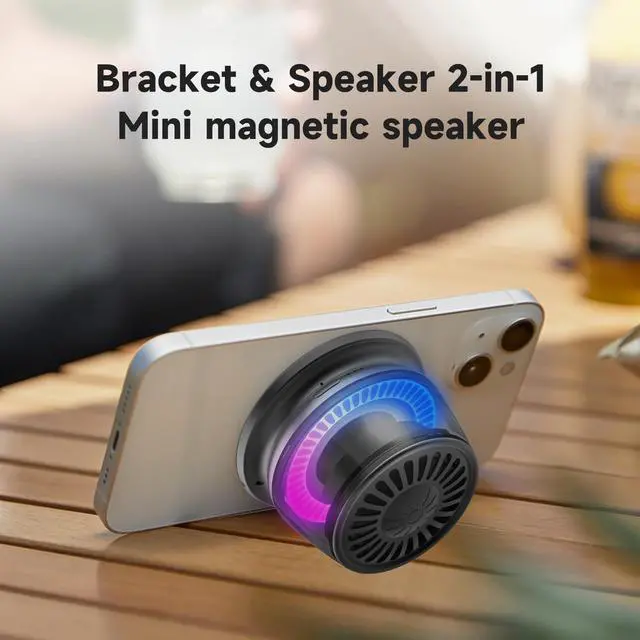 Alt view image 3 of 7 - Wireless Mini Bluetooth Magnetic Speaker Enhanced Bass and High Definition Sound, Portable Design, for iPhone, iPad,Nexus,Laptops and More