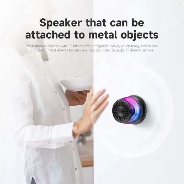 Alt view image 5 of 7 - Wireless Mini Bluetooth Magnetic Speaker Enhanced Bass and High Definition Sound, Portable Design, for iPhone, iPad,Nexus,Laptops and More