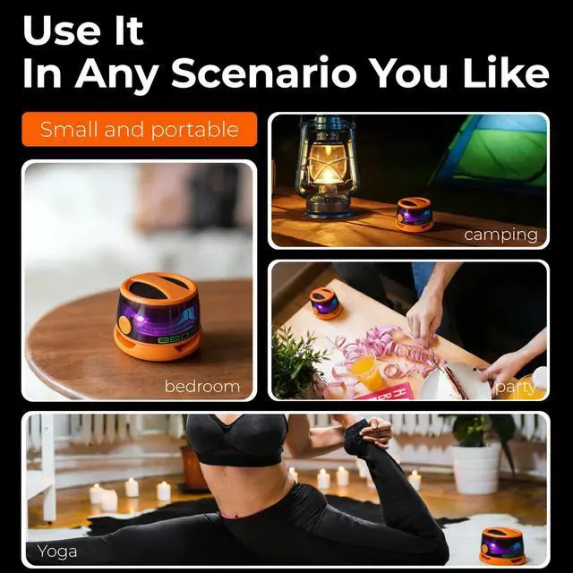 Alt view image 3 of 7 - G200 Magnetic Bluetooth Speaker Mini,9Core Magnet for Metal Surfaces | 40mm Driver with Bass & RGB Light, 7H Playtime IPX5 Waterproof, Phone Stand for Camping & Home Gifts1 Orange