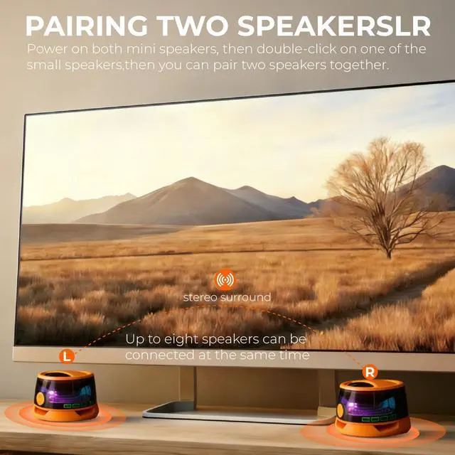Alt view image 5 of 7 - G200 Magnetic Bluetooth Speaker Mini,9Core Magnet for Metal Surfaces | 40mm Driver with Bass & RGB Light, 7H Playtime IPX5 Waterproof, Phone Stand for Camping & Home Gifts1 Orange