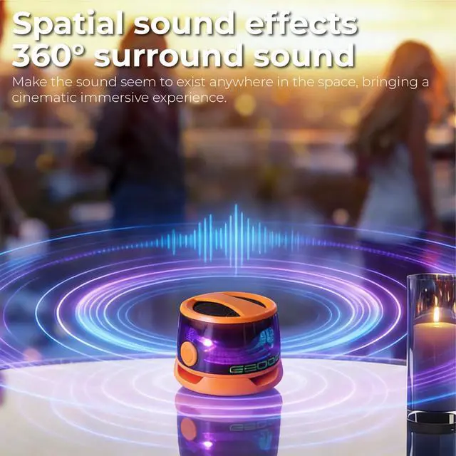 Alt view image 6 of 7 - G200 Magnetic Bluetooth Speaker Mini,9Core Magnet for Metal Surfaces | 40mm Driver with Bass & RGB Light, 7H Playtime IPX5 Waterproof, Phone Stand for Camping & Home Gifts1 Orange
