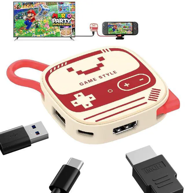 Main image of TV Dock Station for Switch 2, 3-in-1 USB C Portable TV Docking Station Replacement with 4K@60Hz HDMI Adapter/PD 100W/USB 3.0, Travel Dock for Nintendo Switch2/ Switch1/ OLED/Steam Deck