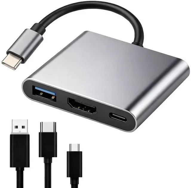 Main image of 3-in-1 USB C to HDMI Adapter, Hub with 4K HDMI Output for Type C Devices | 100W PD Fast Charging & USB 3.0 Port, Digital AV Multiport Dongle