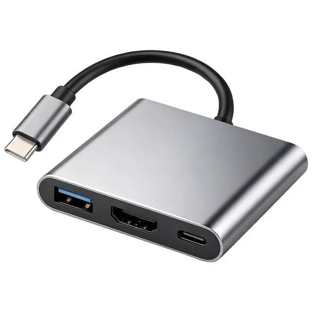 Alt view image 7 of 7 - 3-in-1 USB C to HDMI Adapter, Hub with 4K HDMI Output for Type C Devices | 100W PD Fast Charging & USB 3.0 Port, Digital AV Multiport Dongle