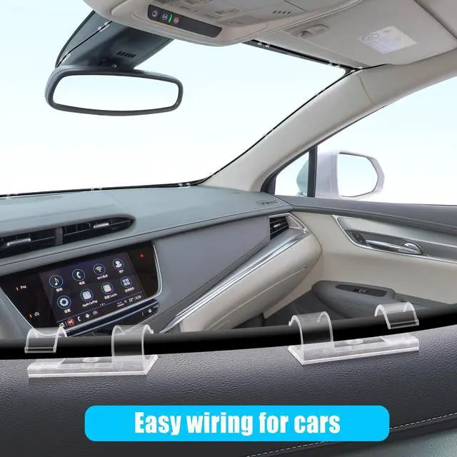 Alt view image 6 of 7 - 50pcs Medium Self Adhesive Cable Clips Clear,Wire Clips Cable Management Wire Organizer Cord Holder for Under Desk, Car, Wall, TV PC Ethernet Cable