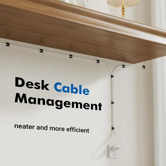 Alt view image 4 of 6 - 120Pcs Adhesive Cable Clips, Black Small, Cord Holder, Cord Clips for Dash cam, Ethernet Cable, Christmas Lights, USB, Phone Chargers, The Wall, Desk, nightstand, Car