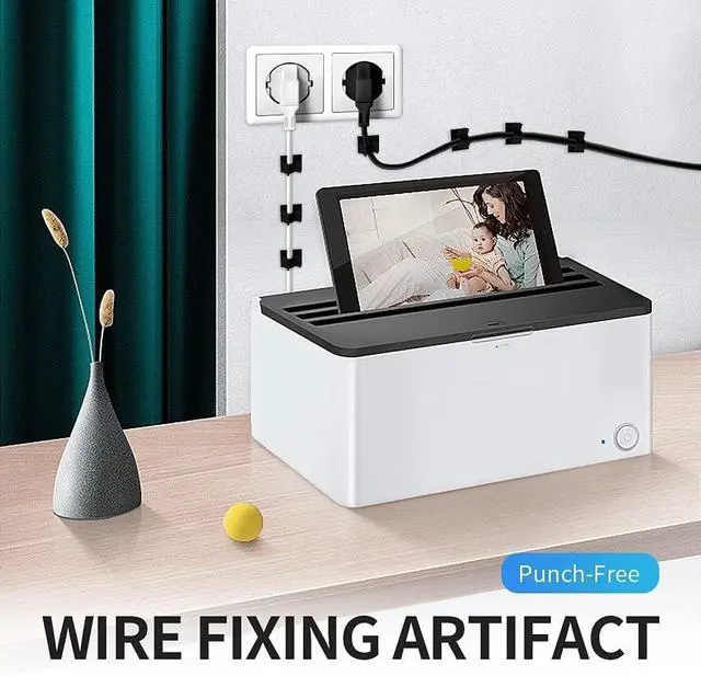 Alt view image 5 of 7 - 30 Pcs Black Clips Self Adhesive Backed Nylon Wire Adjustable Cable Clips Adhesive Cable Management Drop Wire Holder | Nylon Self Adhesive Cable Clips Cord Organizer for Desk,Wall