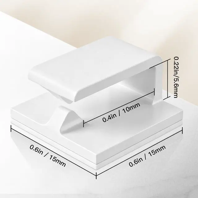 Alt view image 2 of 7 - 50Pcs Small White Adhesive Cable Clips, Wall Cable Clips, Cord Clips for Wires on wall, Ethernet Cable Clips, Wire Clips for Cords