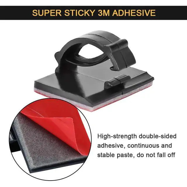 Alt view image 3 of 7 - Cable Clips Self with 3M Adhesive Cord Organizer Hooks for Office Home Car | Wire Holder Clamp Management Strong Sticky for Desk Car Dash Cam Tables Wall Outdoor String Lights, Black 50pcs