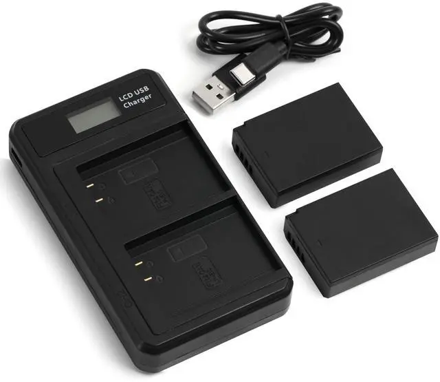 Main image of LP-E10 Battery 2-Pack with USB-C Dual Charger, 1500mAh Replacement Batteries for Canon EOS Rebel T7 T6 T5 T3 T100, Kiss X50 X70 X80 X90, EOS 1100D 1200D 1300D 1500D 2000D 3000D 4000D Cameras