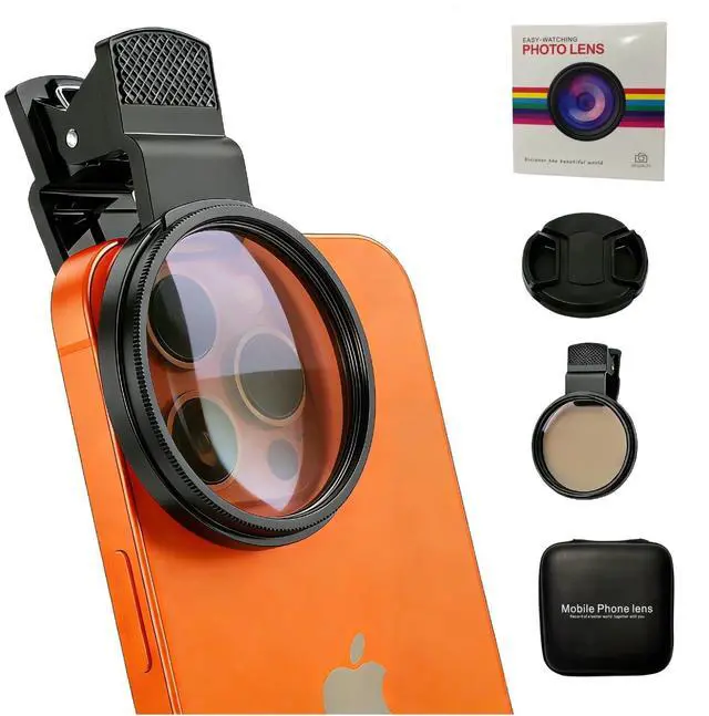Main image of 37mm Clip-On CPL Filter Circular Polarizing Lens Kit to Eliminate Glare & Boost Color, Optical Multi-Coated Glass with Universal Clip for Mobile Photography for Android Phone iPhone 6 7 8 9 10 11 12