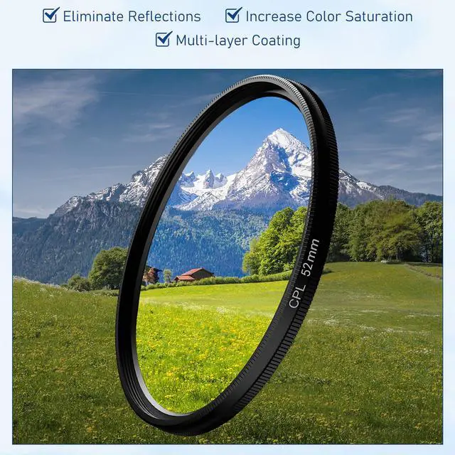 Alt view image 5 of 7 - 52mm Clip-on CPL Phone Camera Filter Kit, Circular Polarizer Filter, CPL Polarizer Phone Camera Lens Filter for iPhone Samsung/Android Smartphones