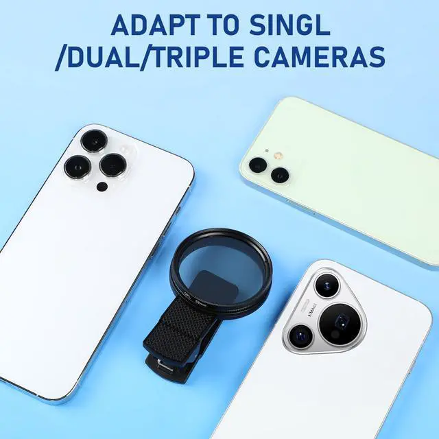 Alt view image 7 of 7 - 52mm Clip-on CPL Phone Camera Filter Kit, Circular Polarizer Filter, CPL Polarizer Phone Camera Lens Filter for iPhone Samsung/Android Smartphones