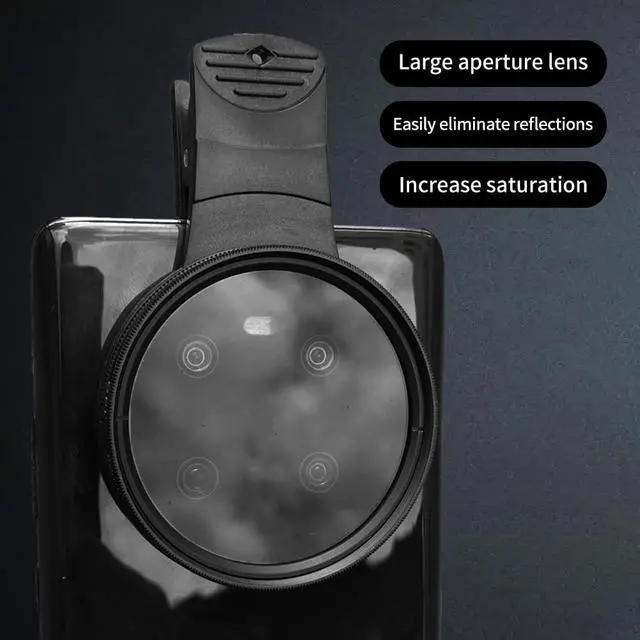 Alt view image 5 of 7 - 52mm Clip-on CPL Phone Camera Lens Filter, Phone Lens Filter Kit, Universal CPL Filter Compatible with iPhoneSamsung/Android Smartphones(Size:52mm)