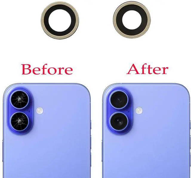 Alt view image 3 of 6 - 2pcs/Set Back Rear Camera Lens Glass Replacement for iPhone 16 Plus Camera Lens Replacement with pre-Installed Adhesive and Reparing Toolkits